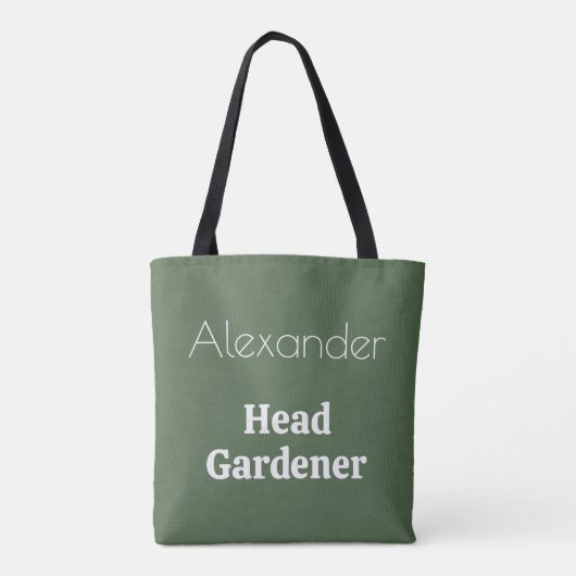 Hoofd Tuinman Groen Tuinieren Thema Gepersonalisee Tote Bag (Achterkant)
