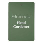 Hoofd tuinman nieuwigheid gepersonaliseerd tuinier mini klembord (Achterkant)