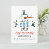 Hoofd Uitnodiging Snowman (Staand voorkant)