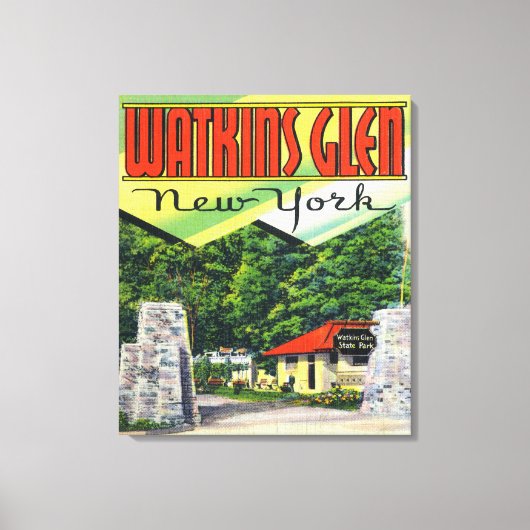 Hoofd Uitzicht van de Ingang naar het Watkins Glen Canvas Afdruk (Voorkant)