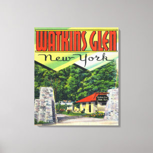 Hoofd Uitzicht van de Ingang naar het Watkins Glen Canvas Afdruk