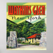 Hoofd Uitzicht van de Ingang naar het Watkins Glen Poster (Voorkant)