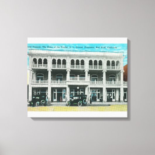 Hoofd Uitzicht van het Tremont HotelRed Bluff, CA Canvas Afdruk (Voorkant)