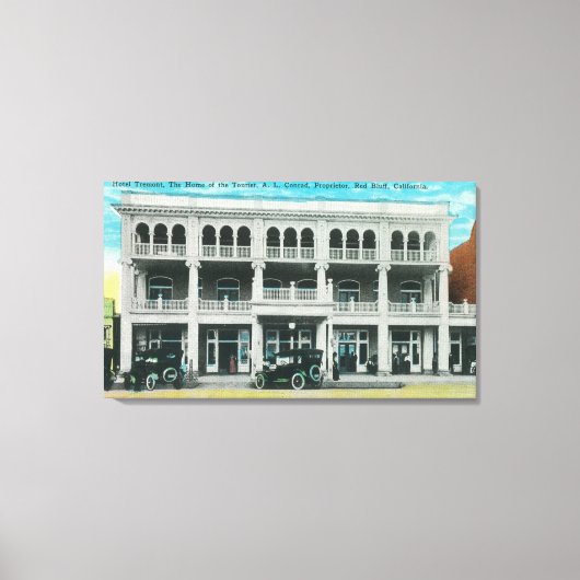 Hoofd Uitzicht van het Tremont HotelRed Bluff, CA Canvas Afdruk (Voorkant)