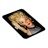 Hoofd Vaas 1960s Meisje met Bouffant & Zijponytail Magneet (Rechterzijde)