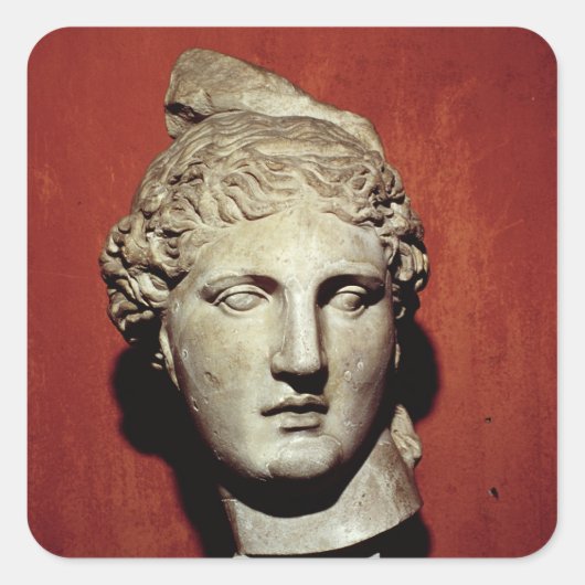 Hoofd van Apollo uit Ephesus Vierkante Sticker (Voorkant)