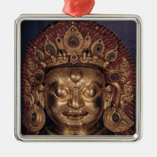 Hoofd van Bhairava, eind 17e eeuw Metalen Ornament
