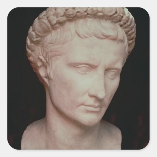 Hoofd van Caesar Augustus Vierkante Sticker (Voorkant)