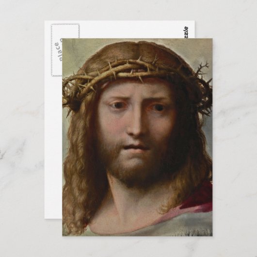 Hoofd van Christus Correggio Briefkaart (Voorkant / Achterkant)