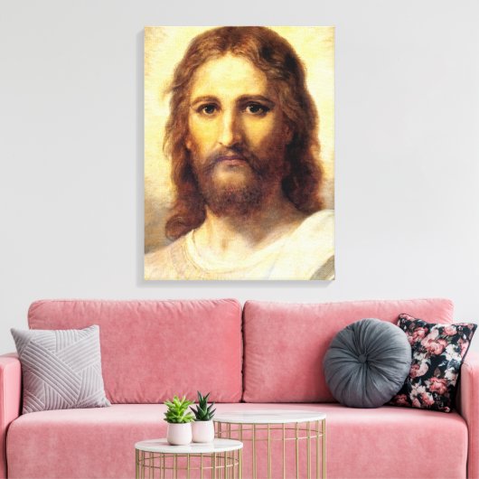 Hoofd van Christus door Heinrich Hofmann Canvas Afdruk (Insitu (Woonkamer))
