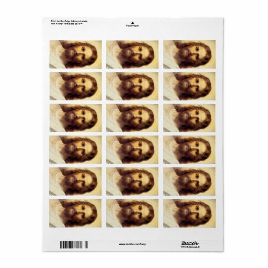 Hoofd van Christus door Heinrich Hofmann Etiket (Full Sheet)