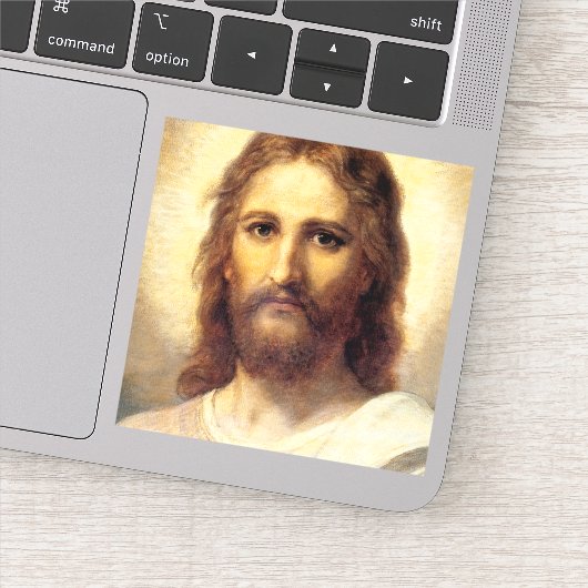 Hoofd van Christus door Heinrich Hofmann Sticker (Detail)