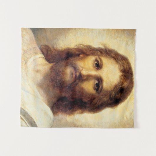 Hoofd van Christus door Heinrich Hofmann Wandkleed (Voorkant (horizontaal))