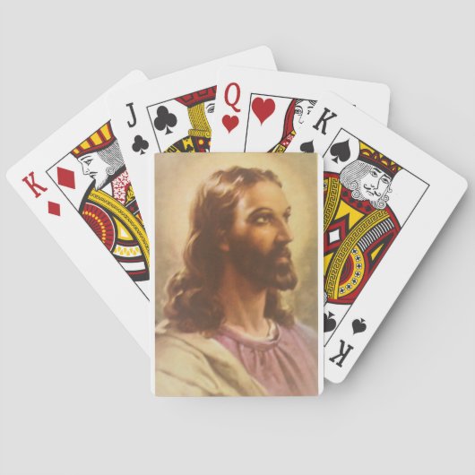 Hoofd van Christus door Warner Sallman Pokerkaarten (Achterkant)