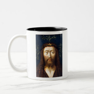 Hoofd van Christus - Petrus Christus - c1445 Tweekleurige Koffiemok