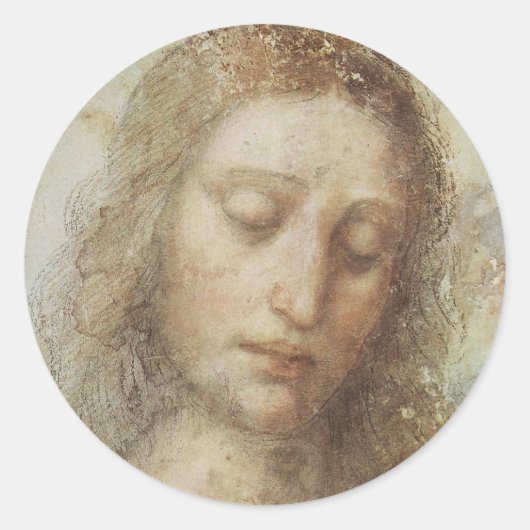 Hoofd van Christus Ronde Sticker (Voorkant)