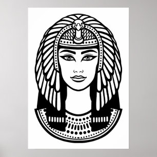 Hoofd van Cleopatra illustratie Poster