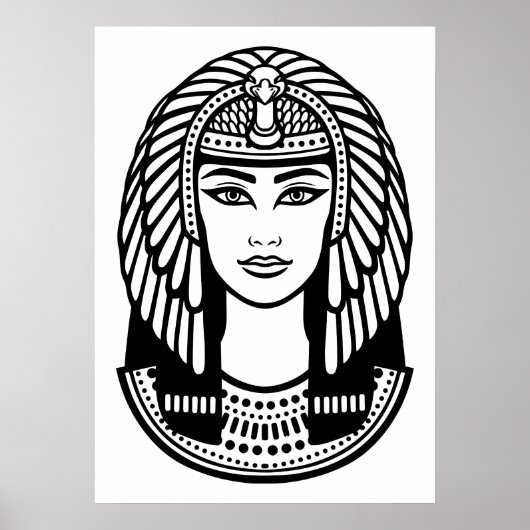 Hoofd van Cleopatra illustratie Poster (Voorkant)