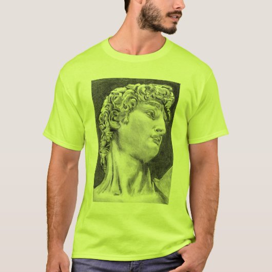 Hoofd van David door Michelangelo Work T-Shirt (Voorkant)