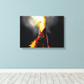 Hoofd van de agressieve wolf canvas afdruk (Insitu (Houten vloer))