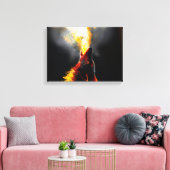 Hoofd van de agressieve wolf canvas afdruk (Insitu (Woonkamer))