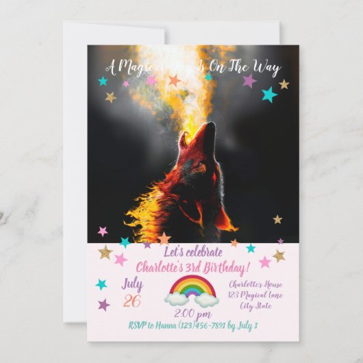 Hoofd van de agressieve wolf kaart (Voorkant)