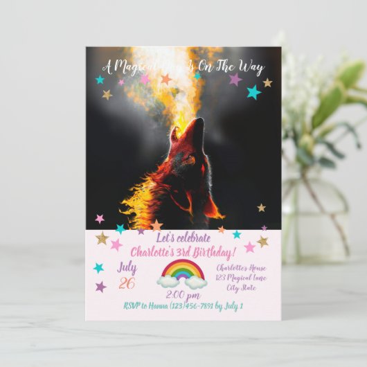 Hoofd van de agressieve wolf kaart (Staand voorkant)