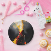 Hoofd van de agressieve wolf papieren bordje (Feest)