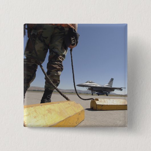 Hoofd van de Amerikaanse luchtmacht Vierkante Button 5,1 Cm (Voorkant)