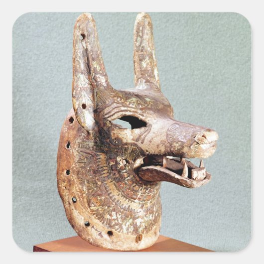 Hoofd van de Anubis, met scharnierende kaak Vierkante Sticker (Voorkant)