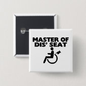 Hoofd van de bestuurdersstoel rolstoel vierkante button 5,1 cm (Voorkant /achterkant)