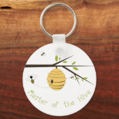 Hoofd van de bijenkast sleutelhanger (Voorkant)