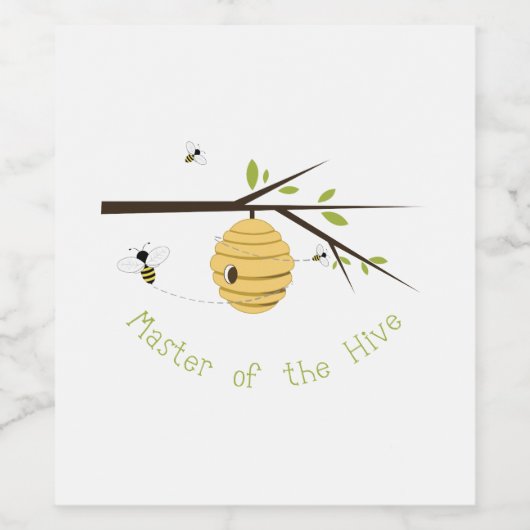 Hoofd van de bijenkast wijn etiket (Enkel label)