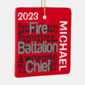 Hoofd van de eenheid Vuurbestrijding CUSTOM Keramisch Ornament (Rechts)