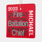 Hoofd van de eenheid Vuurbestrijding CUSTOM Keramisch Ornament (Links)