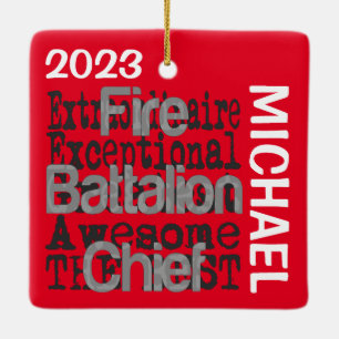 Hoofd van de eenheid Vuurbestrijding CUSTOM Keramisch Ornament