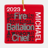 Hoofd van de eenheid Vuurbestrijding CUSTOM Keramisch Ornament (Voorkant)