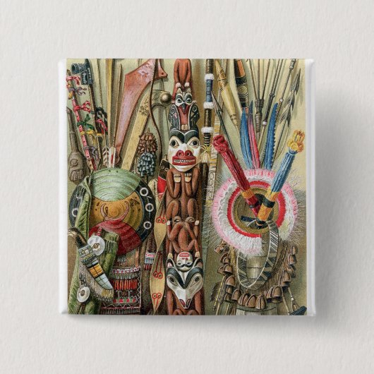 Hoofd van de gemeente Loango Vierkante Button 5,1 Cm (Voorkant)