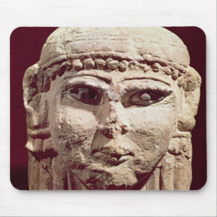 Hoofd van de godin Ishtar, uit Amman, Jordanië Muismat