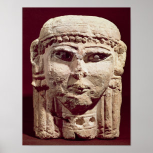Hoofd van de godin Ishtar, uit Amman, Jordanië Poster