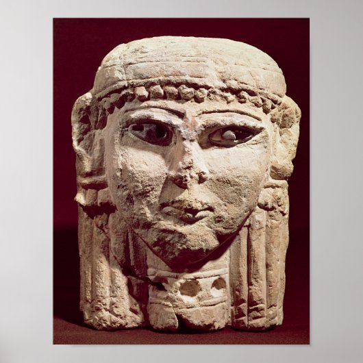 Hoofd van de godin Ishtar, uit Amman, Jordanië Poster (Voorkant)