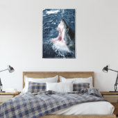 Hoofd van de grote witte haai canvas afdruk (Insitu (Slaapkamer))