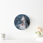 Hoofd van de grote witte haai ronde klok (Huis)