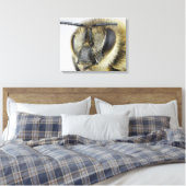 Hoofd van de honingbij canvas afdruk (Insitu (Slaapkamer))