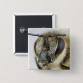 Hoofd van de honingbij vierkante button 5,1 cm (Voorkant /achterkant)