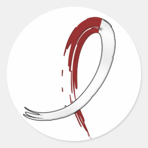 Hoofd van de Kanker Bogungy White Ribbon A4 Ronde Sticker