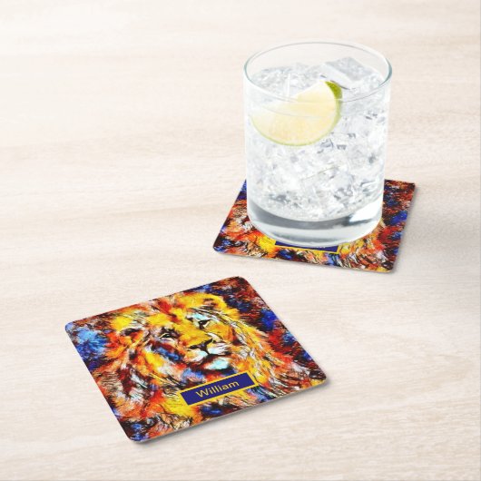 Hoofd van de  Kunst van de Lion Kartonnen Onderzetters (Insitu)