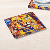 Hoofd van de  Kunst van de Lion Kartonnen Onderzetters (Schuin)