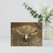 Hoofd van de langwerpstok gemonteerd op de wand briefkaart (Staand voorkant)