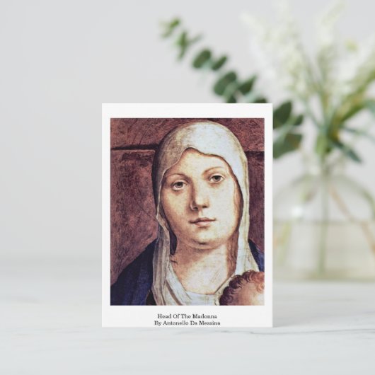 Hoofd van de Madonna van Antonello da Messina Briefkaart (Staand voorkant)